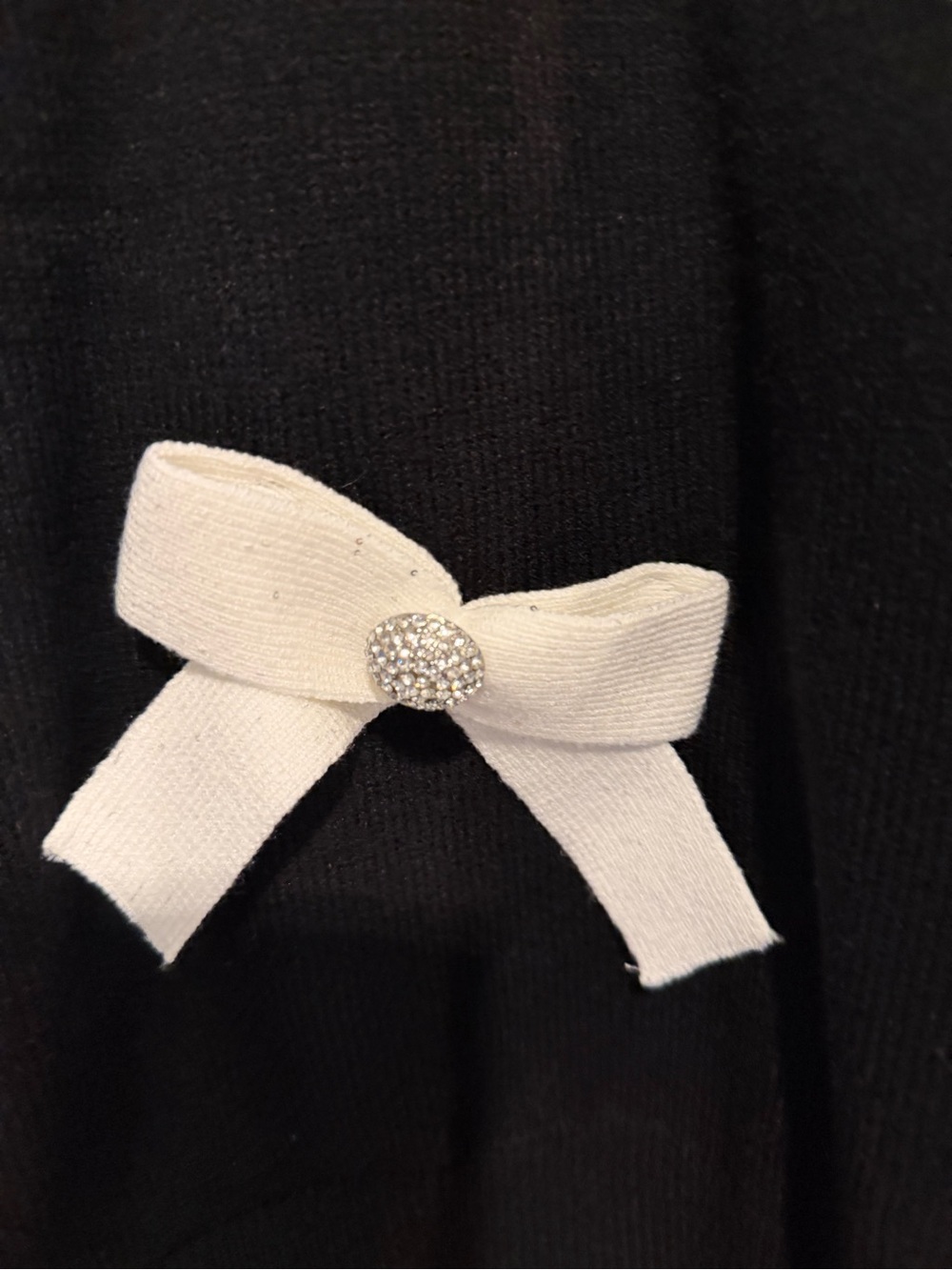 Karl Lagerfeld Black Sweater with White Bow Accents - Picture 3 of 9